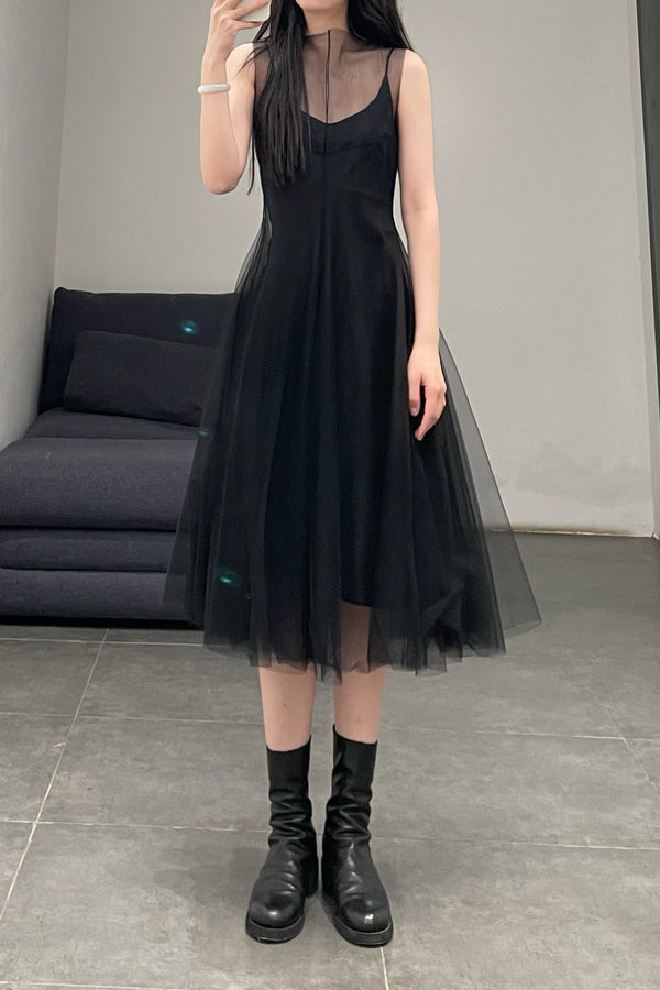 marc le bihan double gauze dress 2160 black